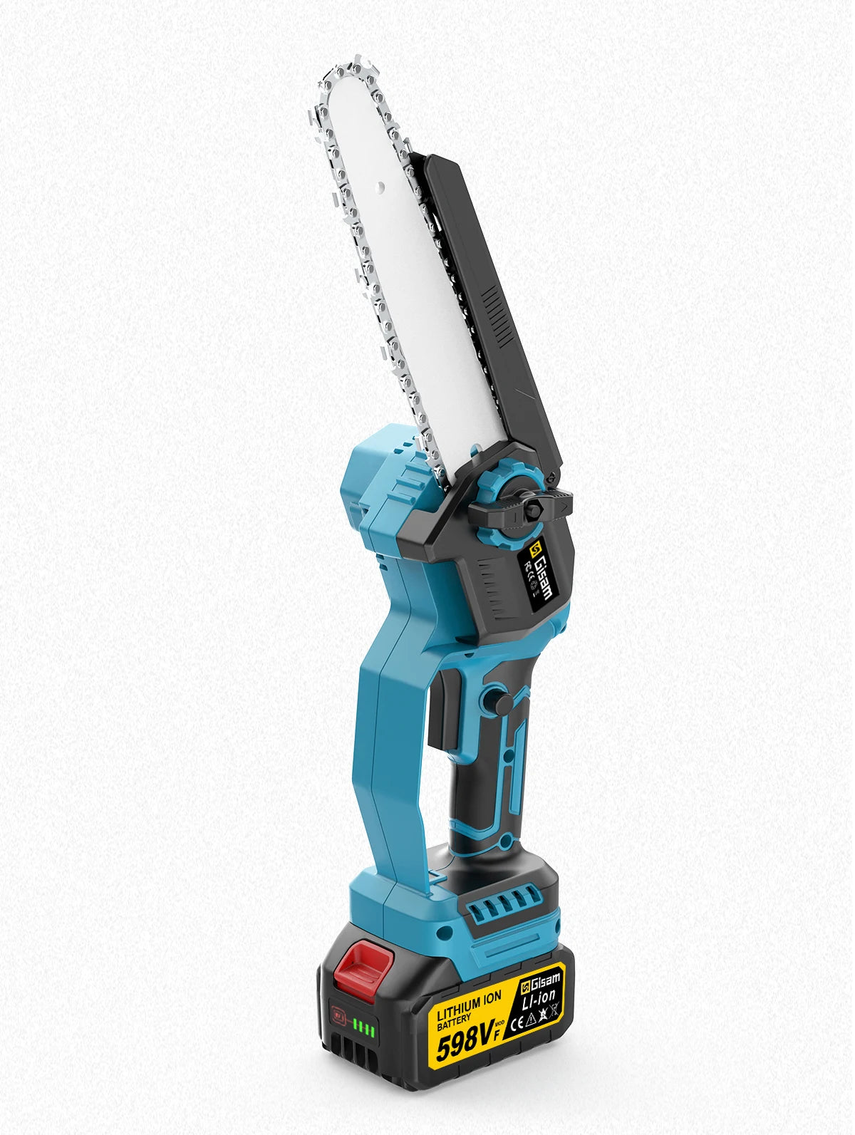 Makita 18V compatible Gisam 8Inch Brushless Telescoping Pole Electric Chainsaw High Branch Saw Garden Pruning Power Tool For Makita 18V Battery Pin