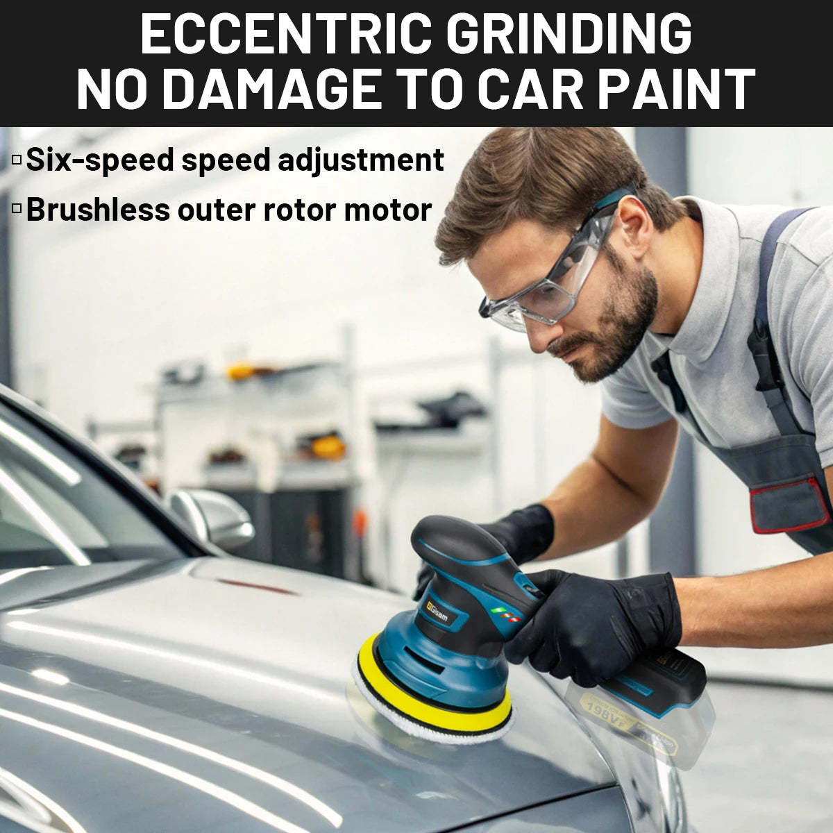 Makita Compatible 18V JV Gisam Brushless Car Polisher 6Gears Adjustment Wireless Car Polishing Machine Electric Polish Tool For Makita 18v Battery Pins