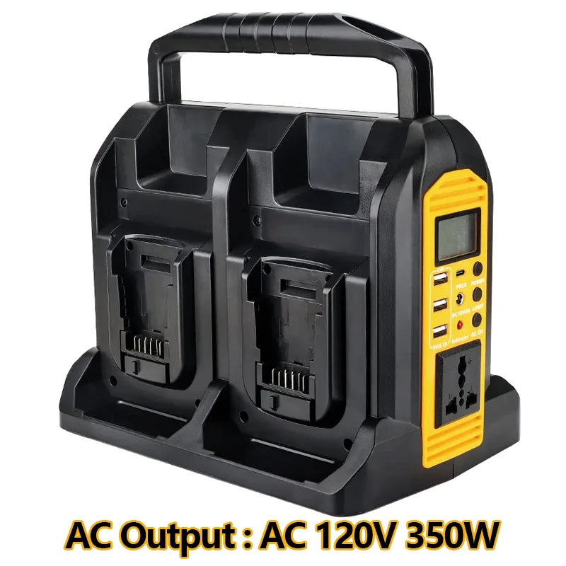 DeWalt Compatible 18V 20V Max JV 350W Output Portable Inverter for Dewalt 20V Max Battery Power Supply Source to AC 120V/220-230V Converter for Camping Emergency