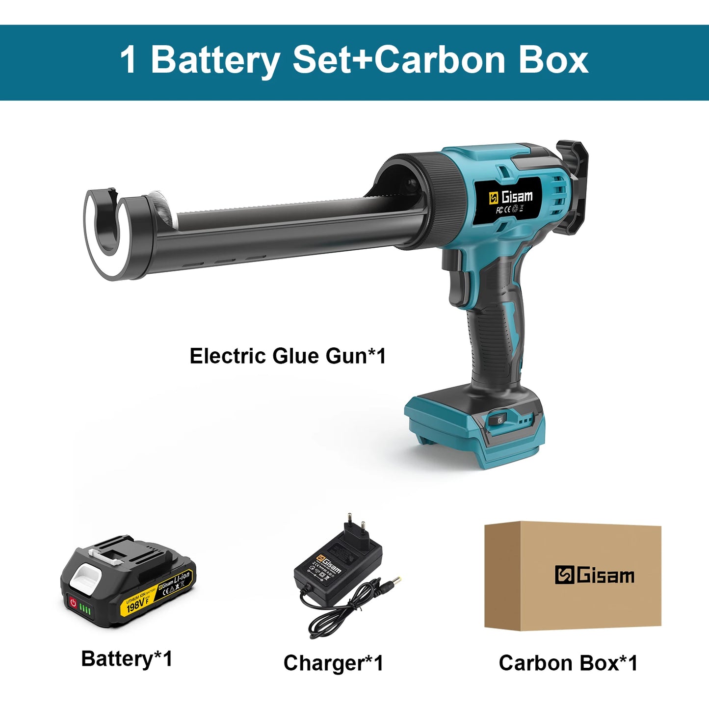 Makita Compatible 18V Gisam 400KG Cordless Electric Caulking Gun 6Gears Glass Glue Gun Adhesive Glue Sealant Power Tool For Makita 18V Battery Pin