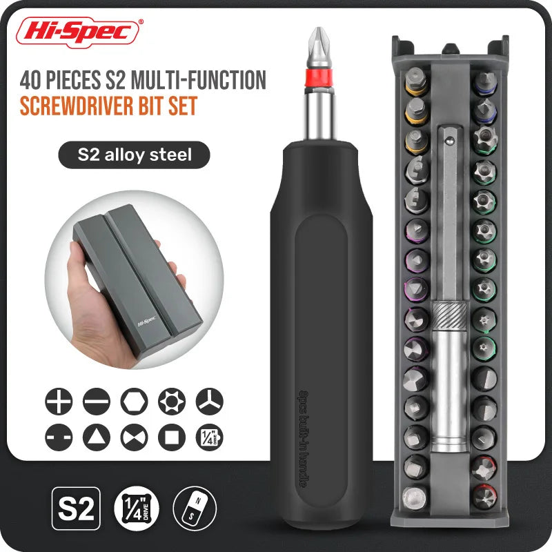 Hi-Spec 8pc, 28pc, and 40pc Alloy Screwdriver Sets