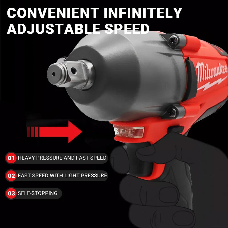 Milwaukee 18V 1300Nm 1/2inch impact Wrench High Torque High Quality Modern Tools Renovations & Repairs Portable 1/2inch Power Wrench High-Intensity Impact