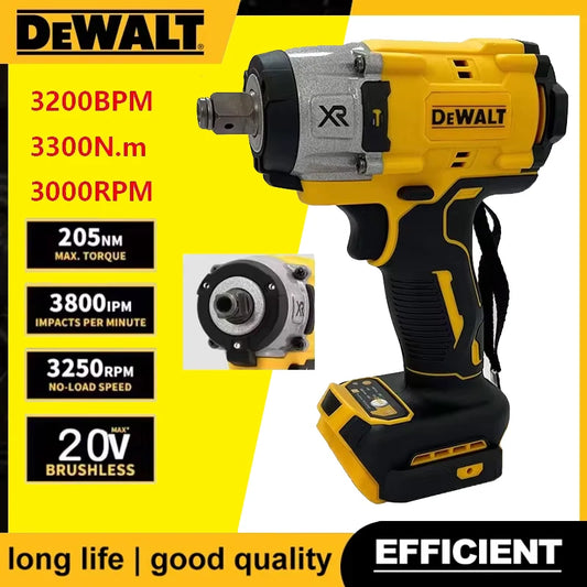 Dewalt 18V 20V Max 3250RPM Cordless Electric Wrench 205N.m Brushless Impact Wrench High Torque Power Repair Tool For Dewalt 20V Battery