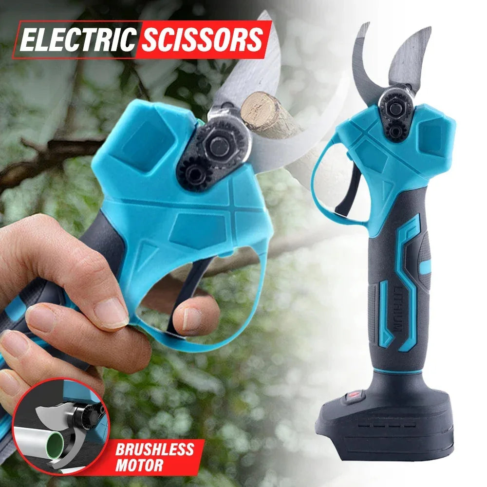 Makita compatible 18V Electric Pruning Shears Cordless Rechargeable Tree Branch Pruner Garden Electric Scissors for Yard Garden Lawn Tools