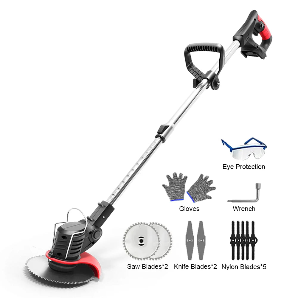 Makita Compatible 18V JV 1600W Rechargeable Lawn Mower Electric Cordless Grass Trimmer Manual Brush Cutter For Makita 21V Battery Gardening Tools