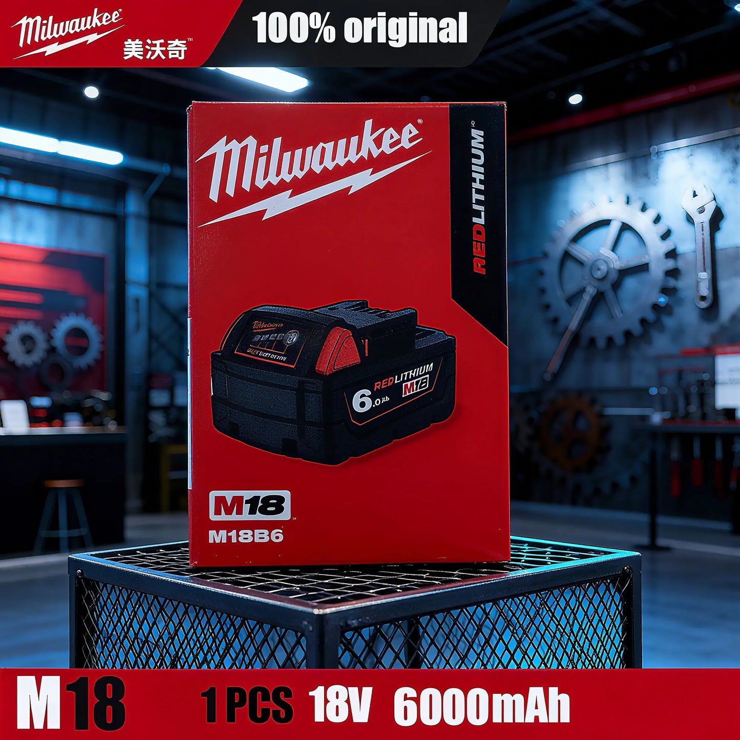 Original Genuine Milwaukee Battery M18B6 6.0Ah 48-11-1860 48-11-1850 M18 Tool Lithium in Original Packaging