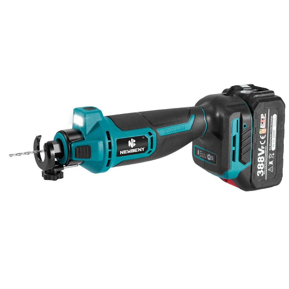 Makita Compatible 18V JV NEWBENY Brushless Electric Drywall Cut Out Tool 3 Gears Cordless Cutting Wood Drywall Sheetrock Wood For Makita 18V Battery Pin
