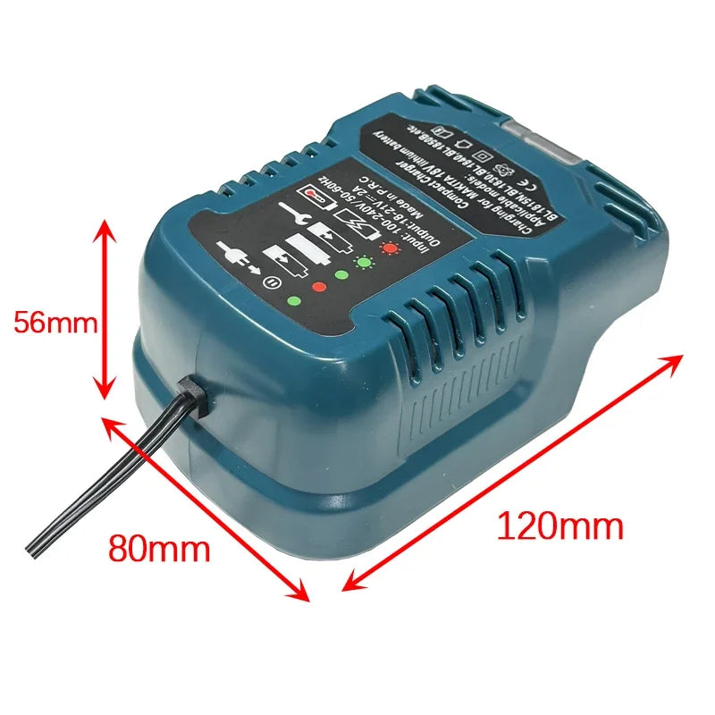 Makita Compatible 12V/24V 100-240V Li-ion Battery Mini Compact Car Charger for Makita 18V Lithium Ion Battery BL1860 BL1830 Replacement for DC18RC