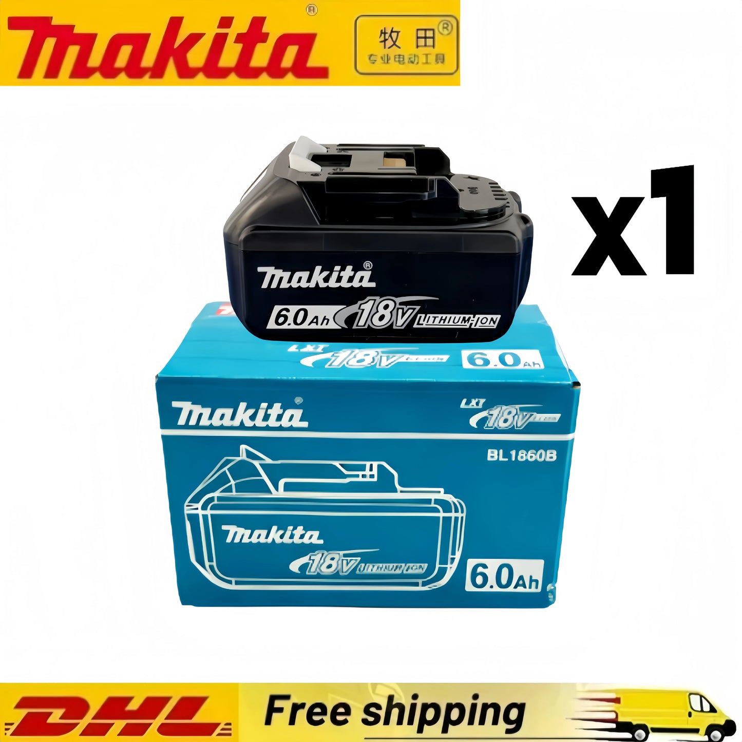 Genuine Makita BL1860 18V 6AH TBW Battery Power Tools Li-ion Replacement LXT BL1850 BL1840 for 18V Screwdriver with BMS TPCELL 18V