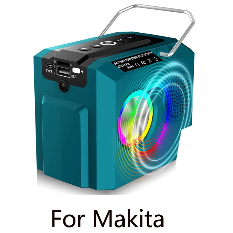 Makita Compatible JV Speaker for Makita 18V Li-ion Battery BL1820 BL1830 BL1840 Bluetooth Player Loudspeaker Outdoors Cordless Portable Amplifier