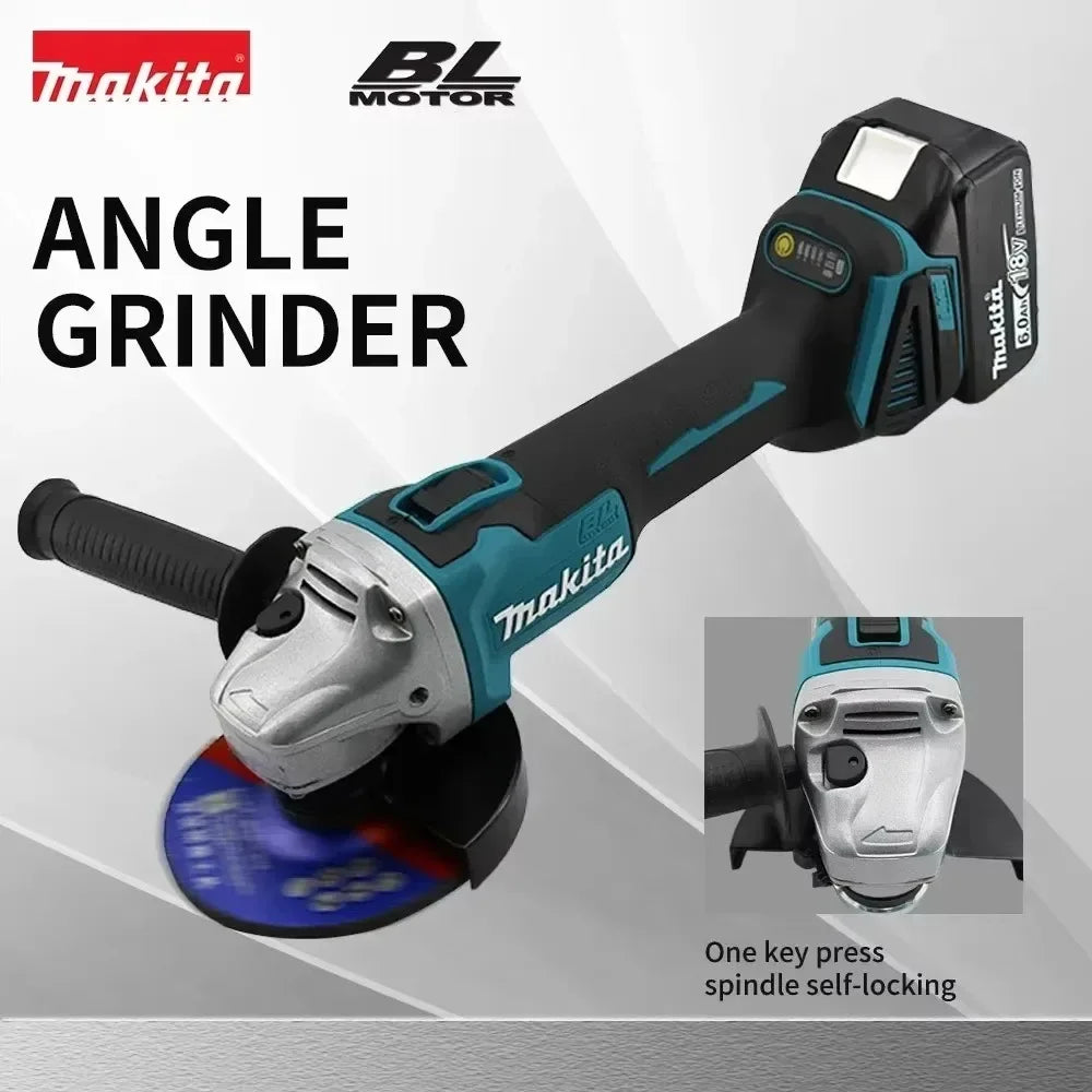 Makita DGA404 100/125mm Angle Grinder 18V Lithium Battery Brushless Polishing Machine 4 Gear Industrial Cutting Power Tools