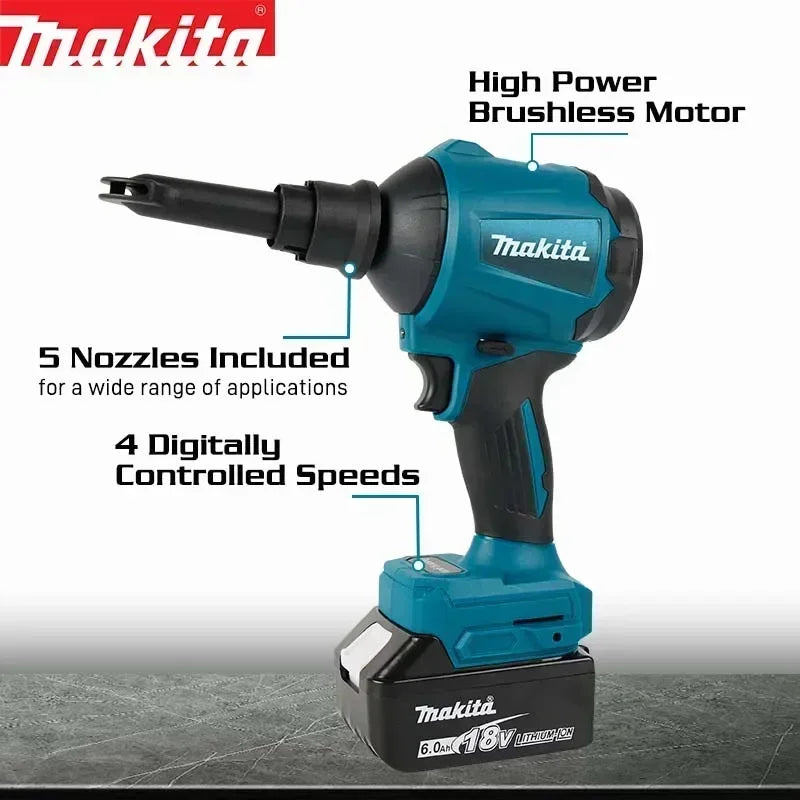 18V Makita DAS180Z Brushless Cordless Air Blower - Li-Ion Rechargeable Dust Blower Genuine LXT Series(No Battery)