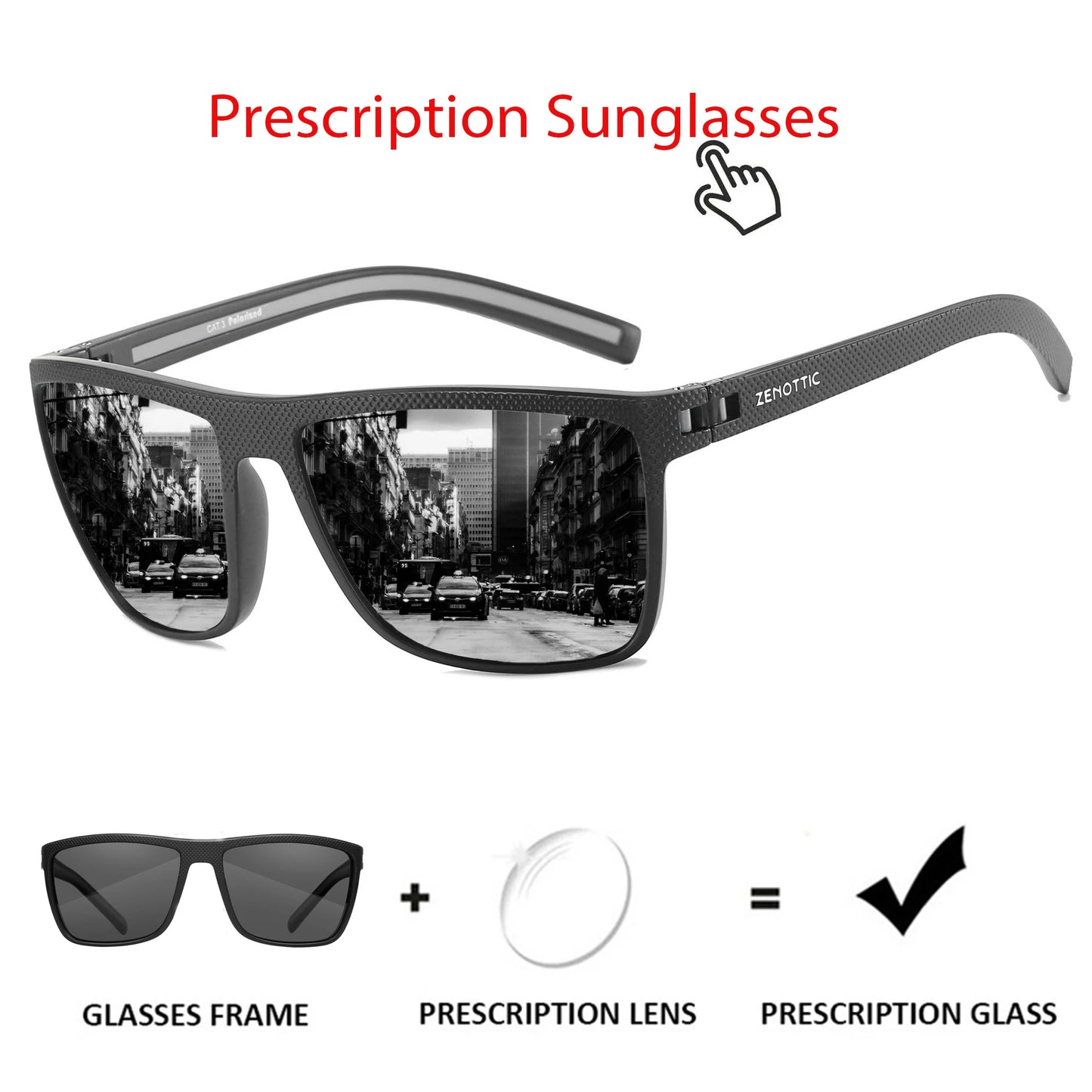 ZENOTTIC JV Retro Square Polarized Sunglasses Fashion Shade Women Men Ultra light TR90 Frame UV400 Protection Classics Sun Glasses