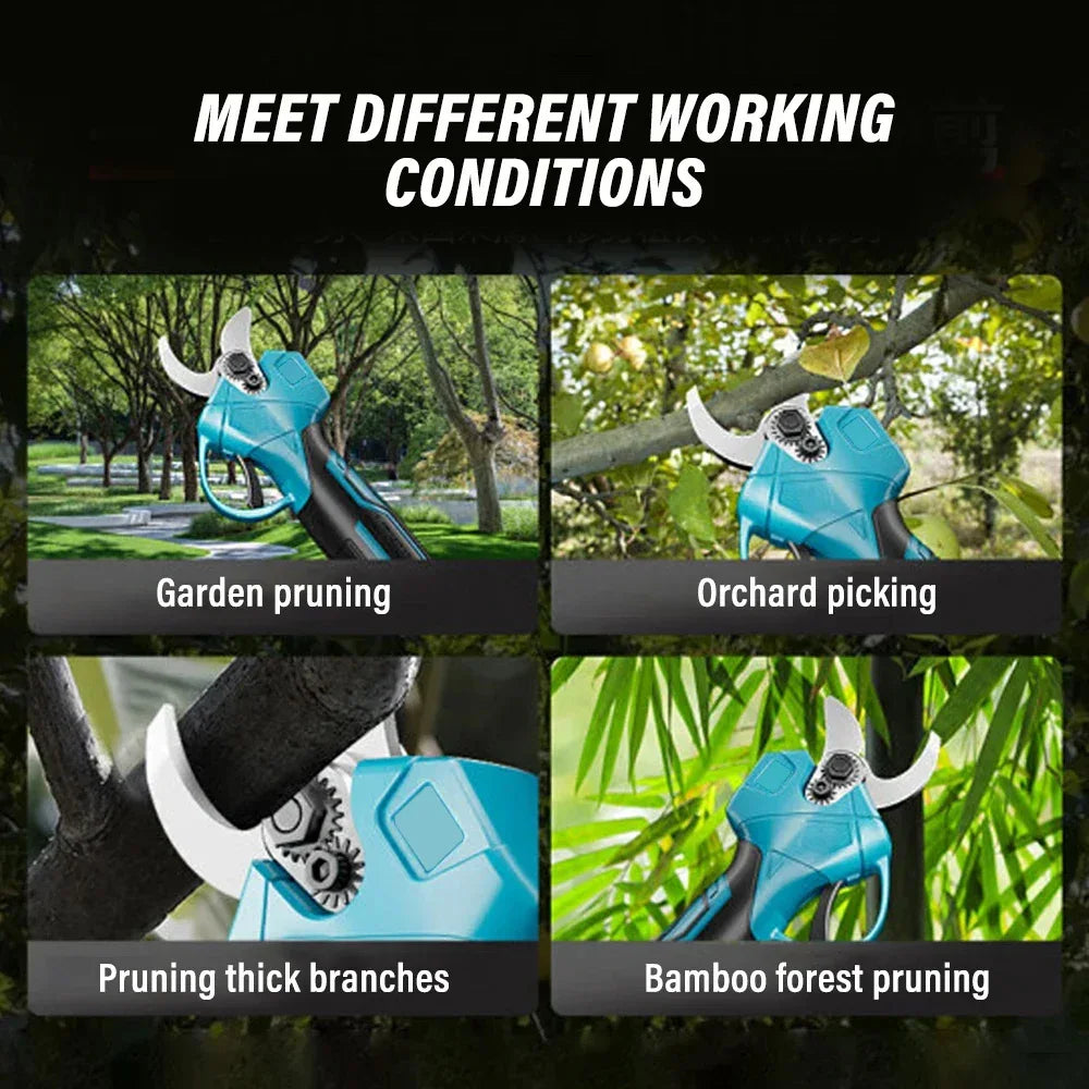 Makita compatible 18V Electric Pruning Shears Cordless Rechargeable Tree Branch Pruner Garden Electric Scissors for Yard Garden Lawn Tools