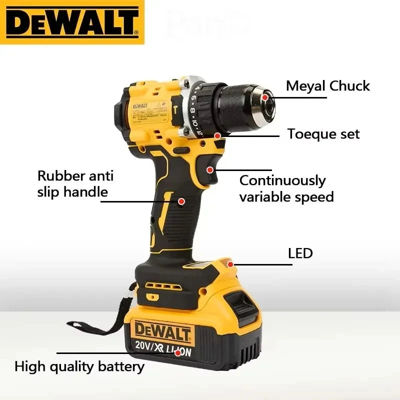 DEWALT Drill and Battery Combo 18V 20V Max Lithium Battery 20V Rechargeable Brushless Compact Electric Screwdriver Hand Drill Impact Drill DCD805