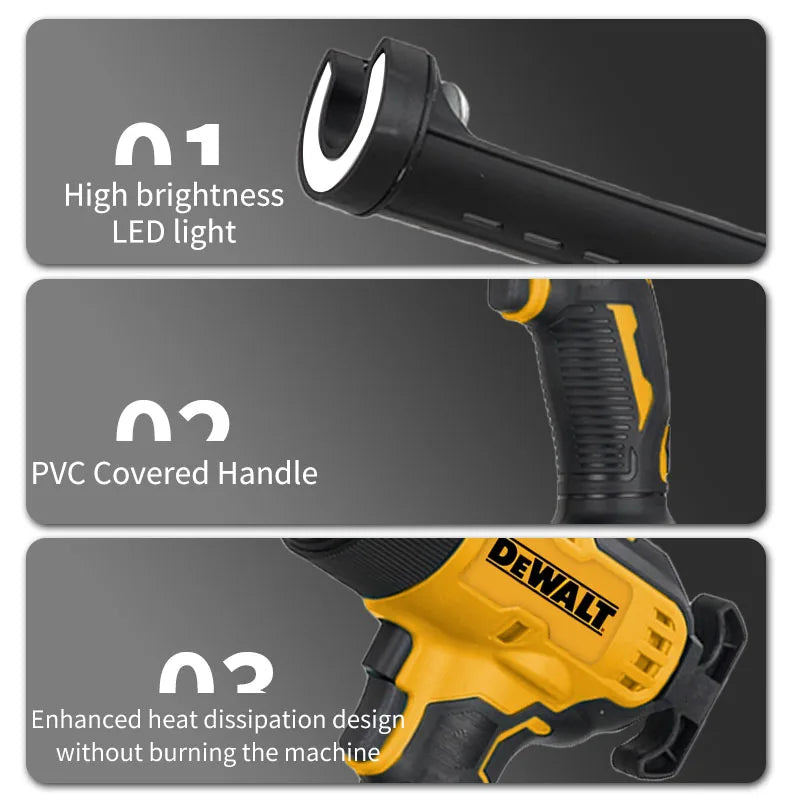 Dewalt 18V 20V Max Caulking Gun 6 Gear Adjustable Speed Cordless Caulking Gun Glass LED Electric Silicone Gun