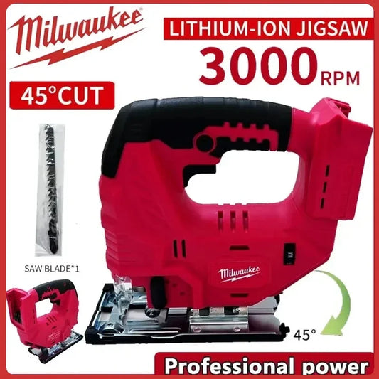 Milwaukee 18V Battery Brushless Jig Saw 0-45º Settings Electric Jigsaw Woodworking Tool Power Tools
