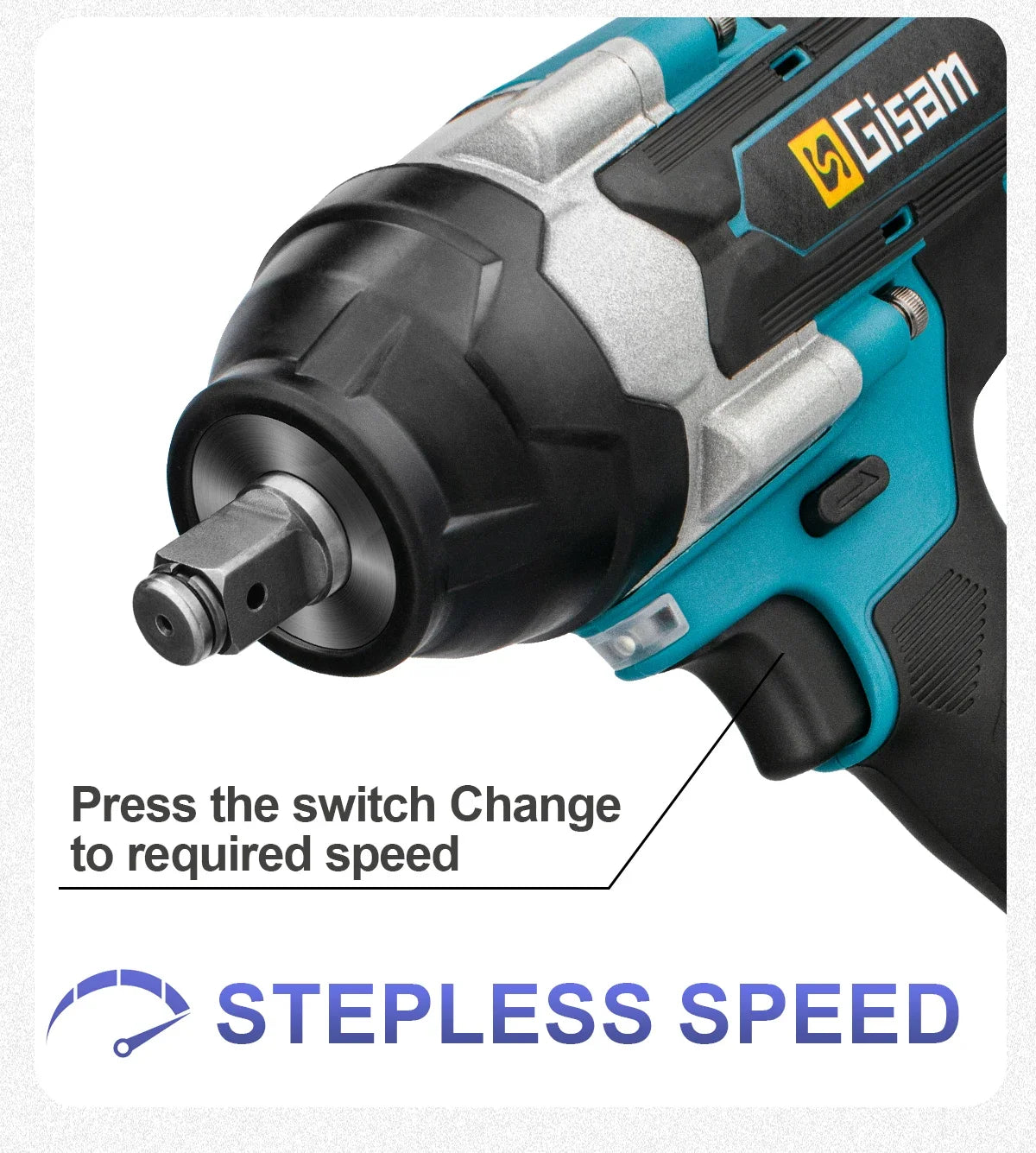 Makita 18V compatible Gisam 1800N.M Torque Brushless Electric Impact Wrench 1/2 inch Screwdriver Cordless Wrench Power Tool For Makita 18V Battery pin