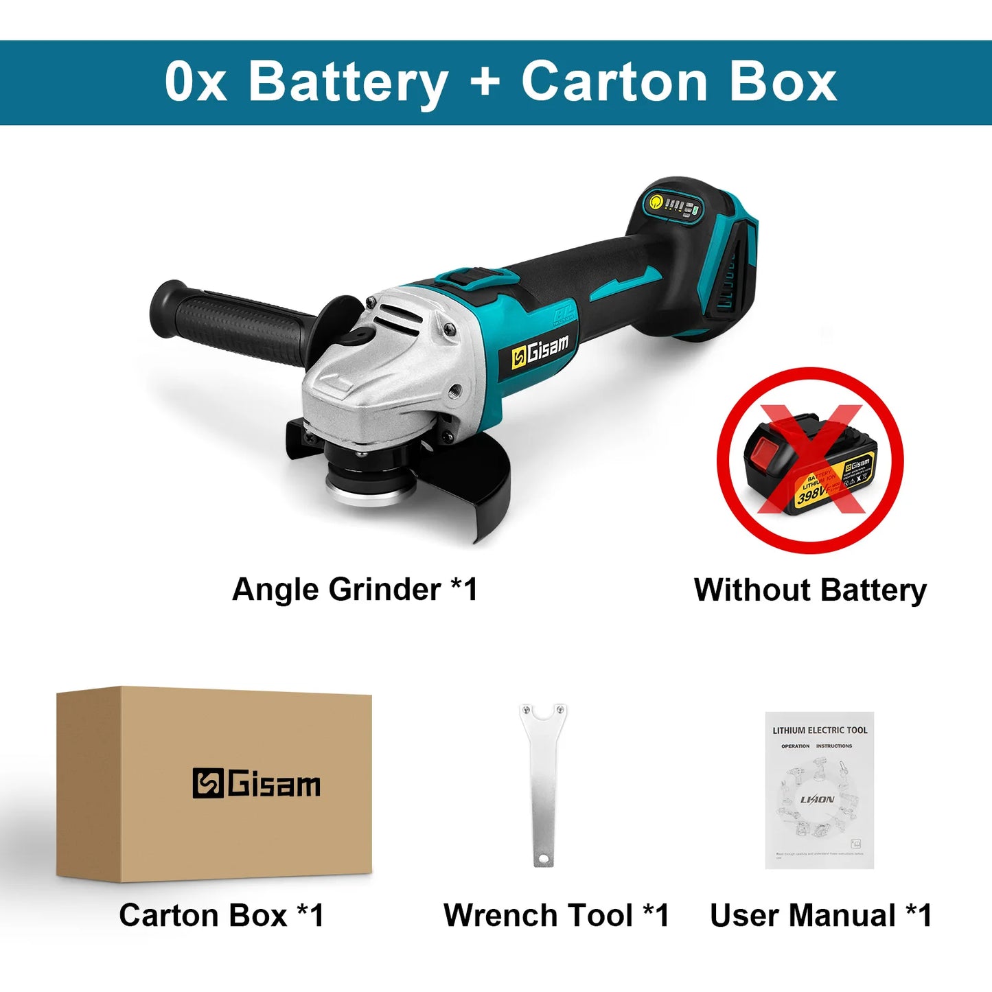 Makita 18V compatible Gisam 125mm M14 Brushless Angle Grinder Cutting Machine Cordless Electric Angle Grinder Power Tools for Makita 18V Battery Pins