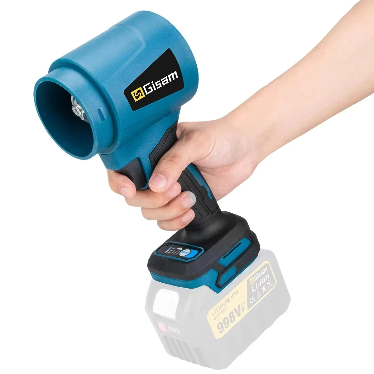 Makita Compatible 18V Gisam 300000RPM 400M/S Brushless Electric Turbo Blowers Jet Fan Handheld Leaf Blower Dust Blowing for Makita 18V Battery Pins
