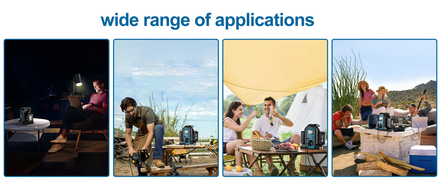 Makita Compatible 18V JV 350W Power Inverter for Makita 18V Battery DC 18V to AC 110-120V/220-230V Pure Sine Wave Battery Inverter for Camping Emergency