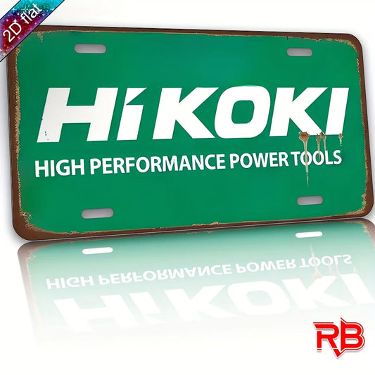 HIKOKI High Performance Power Tools Aluminum Metal Sign, UV Printed Multipurpose Wall Hanging Decor, Suitable for Home, Cafe,