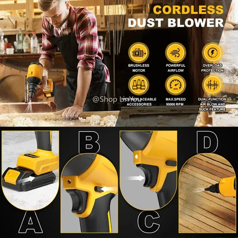 Dewalt 18V 20V Max TBW Brushless Air Blower Cordless Air Dust Removal Gun With Nozzle Multifunction Dusting Machine Inflator Tool(no battery)