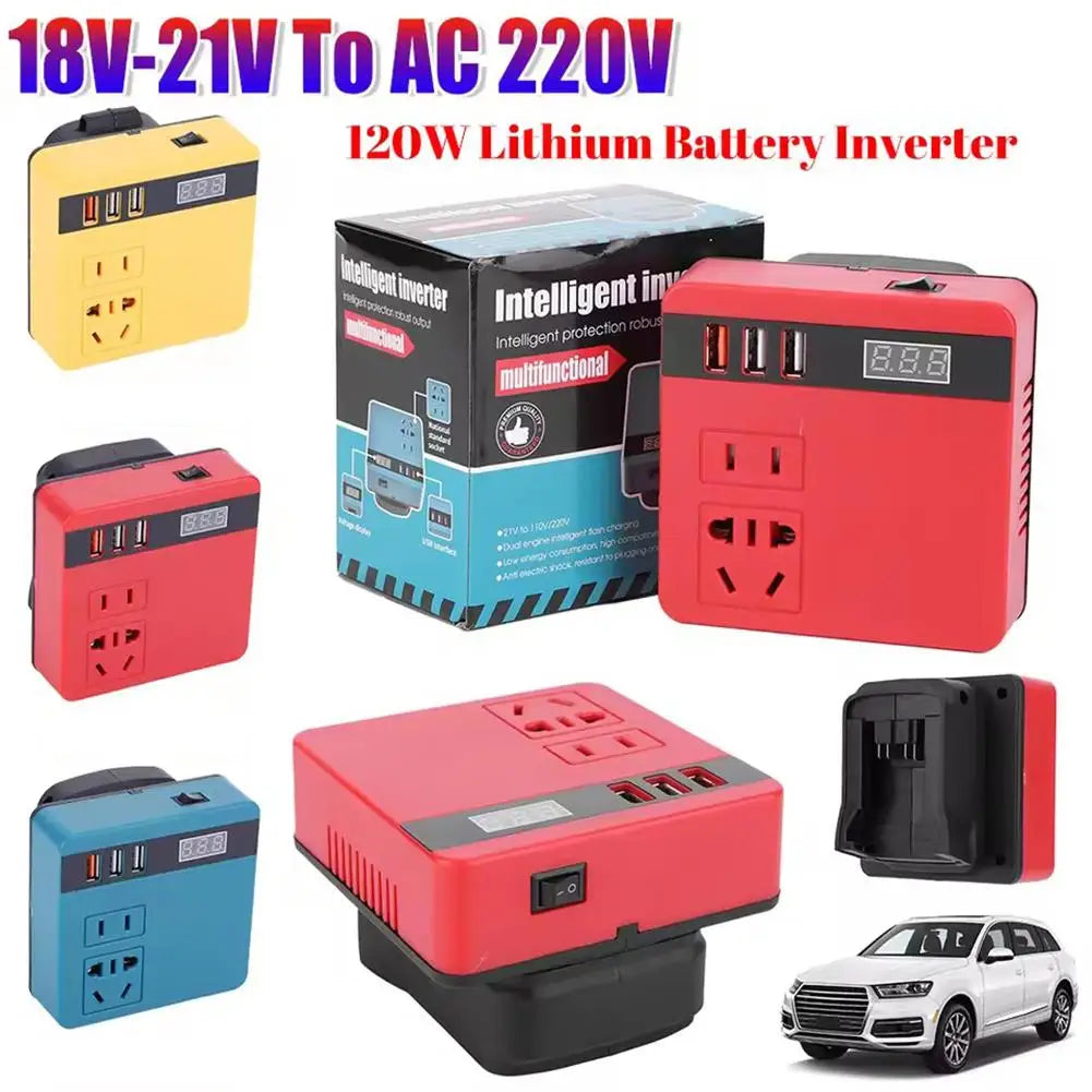 Makita Compatible Multi-Function Lithium Battery Inverter D C 18V To AC 220V Outdoor Work Inverter with Intelligent Fast Charging
