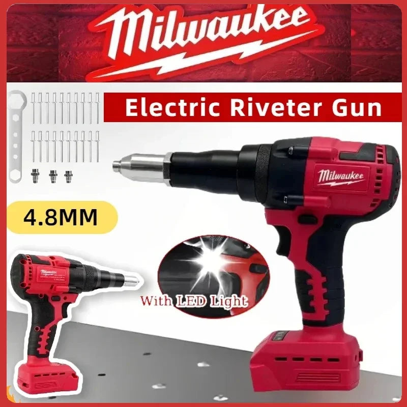 Milwaukee 18V 2505 Electric Riveter Gun 4.8mm Cordless Brushless Rivet Tool with Light Compatible with 20V 18V Milwaukee Batteries
