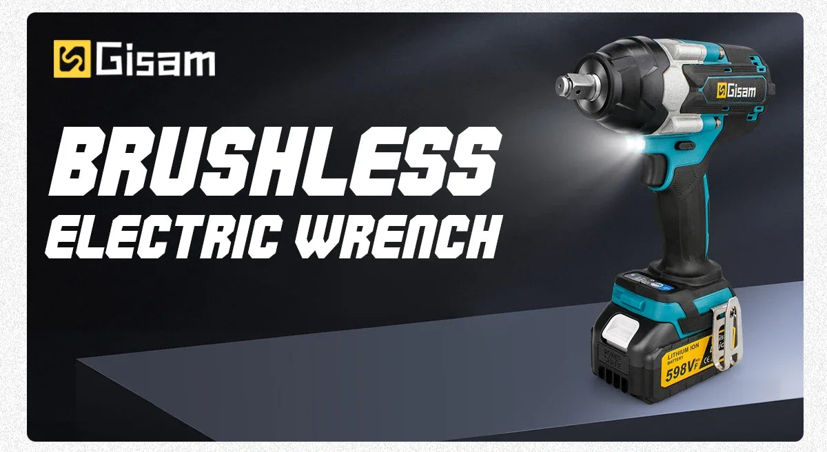Makita 18V compatible Gisam 1800N.M Torque Brushless Electric Impact Wrench 1/2 inch Screwdriver Cordless Wrench Power Tool For Makita 18V Battery pin