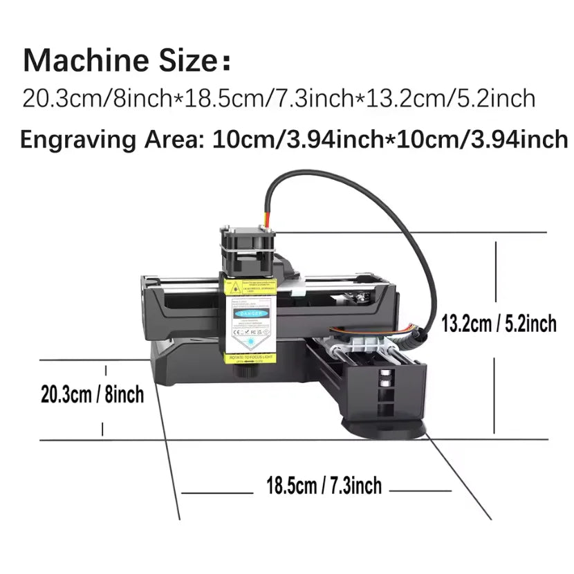 Easythreed JV Mini Portable Laser Engraver Diy Bluetooth Machine Painted Toy Tag Paper Leather Wooden Plastic Logo CNC Machine EU