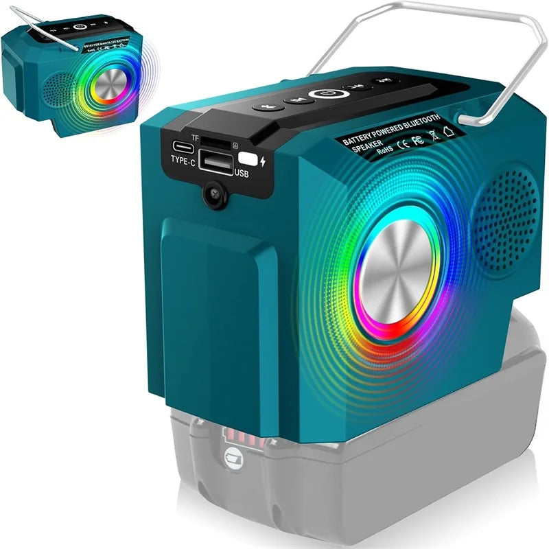 Makita Compatible JV Speaker for Makita 18V Li-ion Battery BL1820 BL1830 BL1840 Bluetooth Player Loudspeaker Outdoors Cordless Portable Amplifier