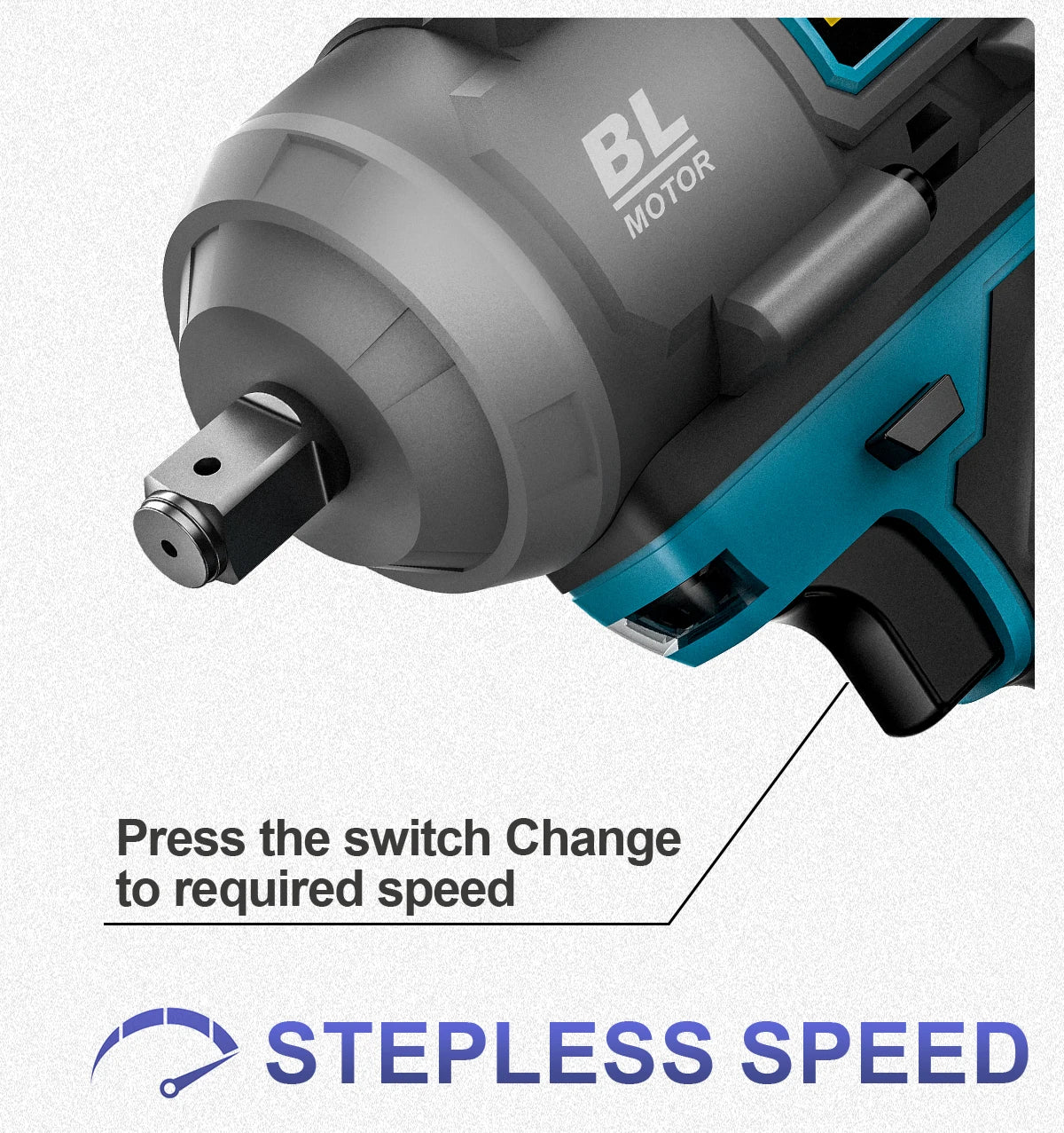 Makita 18V Compatible Gisam 2000N.M Torque Brushless Electric Impact Wrench 1/2 inch Screwdriver Cordless Wrench Power Tool For Makita 18V Battery Pin