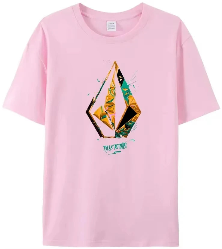 Volcom JV Printed Men Women Cotton T-shirt Luxury Brand Fashion Big Size Top Casual Short Sleeve Streetwear Classic Print Loose Tee 2025