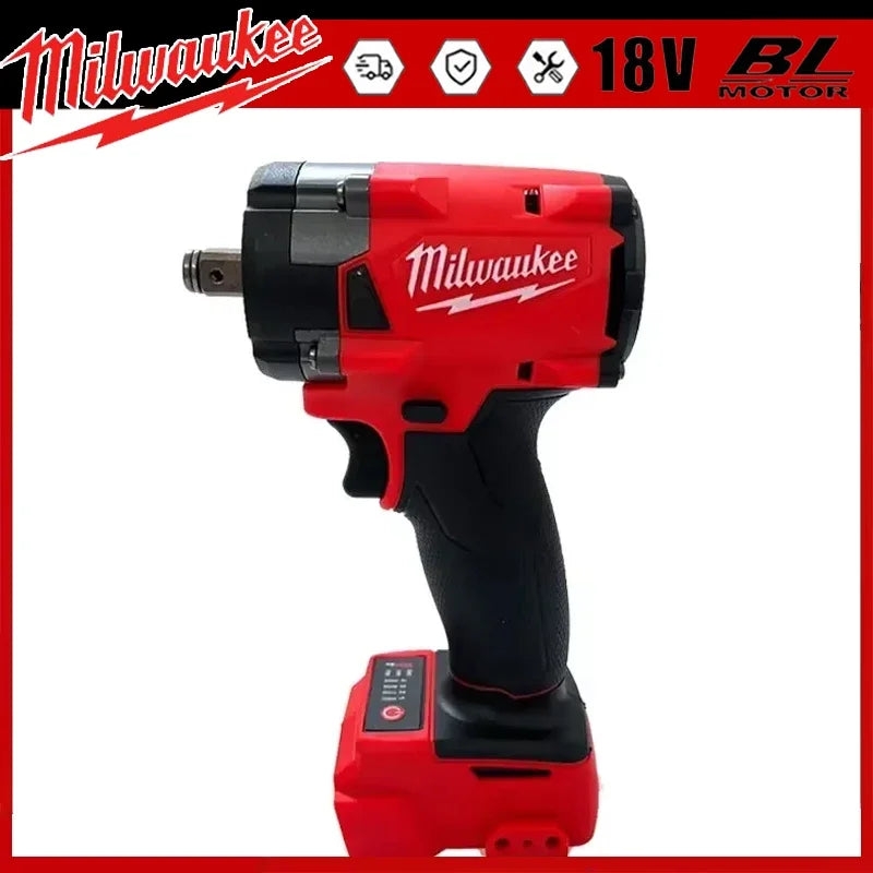 Milwaukee 18V Brushless Screwdriver Cordless 1/2 Electric Wrench Car Truck Repair Impact Drill Rechargable For Battery Tools
