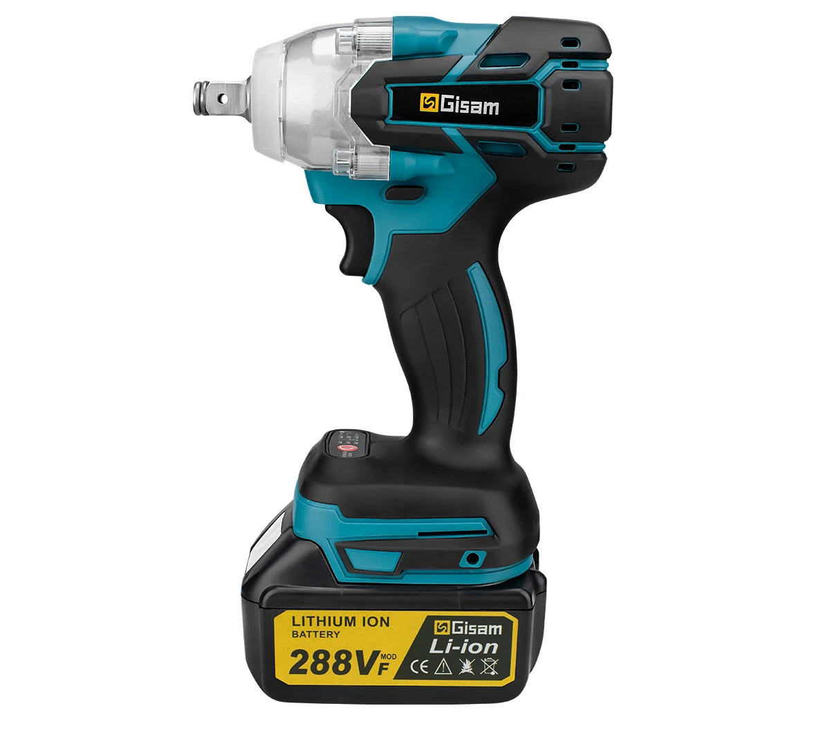 Makita 18V compatible Gisam 520N.M Brushless Electric Impact Wrench Cordless Electric Wrench 1/2inch for Makita 18V Battery Pin Screwdriver Power Tool