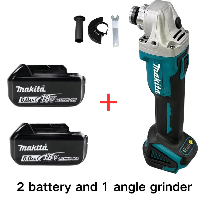 Makita Original 18V 125mm DGA404 Brushless Lithium Electric Angle Grinder with battery and charger combos Rechargeable Cutting Machine High Power Polishing Machine