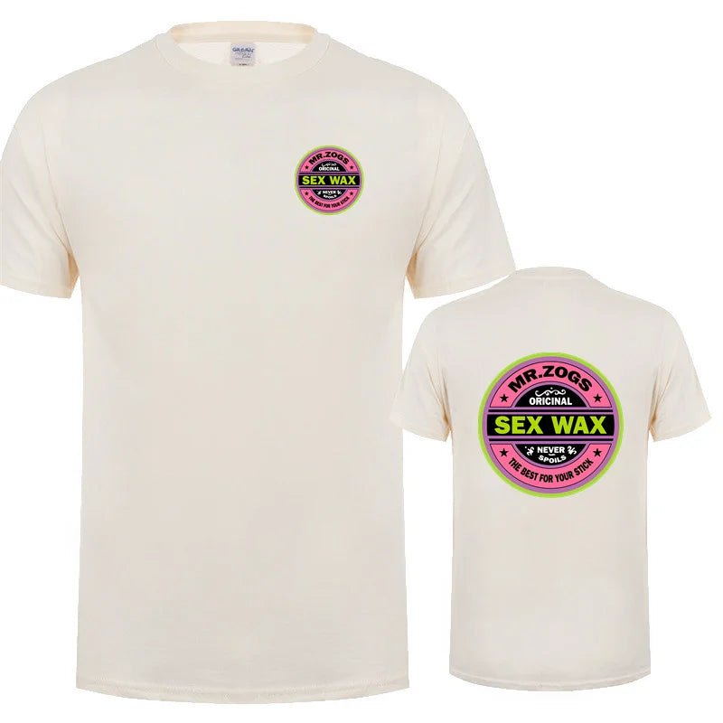 Sex Wax JV Printed Mr Zogs Surf T Shirt Men Casual Sex Wax T-shirts Summer Short Sleeve Cotton Mans Cool Tops DZ-031