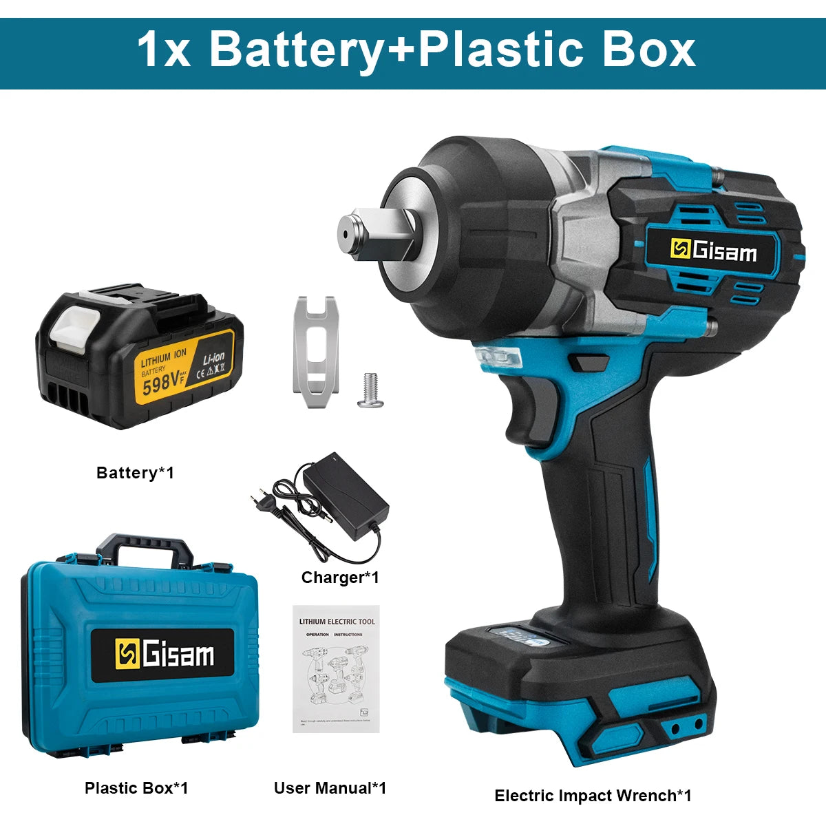 Makita compatible 18V JV Gisam 2800N.M Brushless Electric Wrench 1/2 Inch Cordless Impact Wrench Electirc Screwdriver Drill For Makita 18V Battery Pin