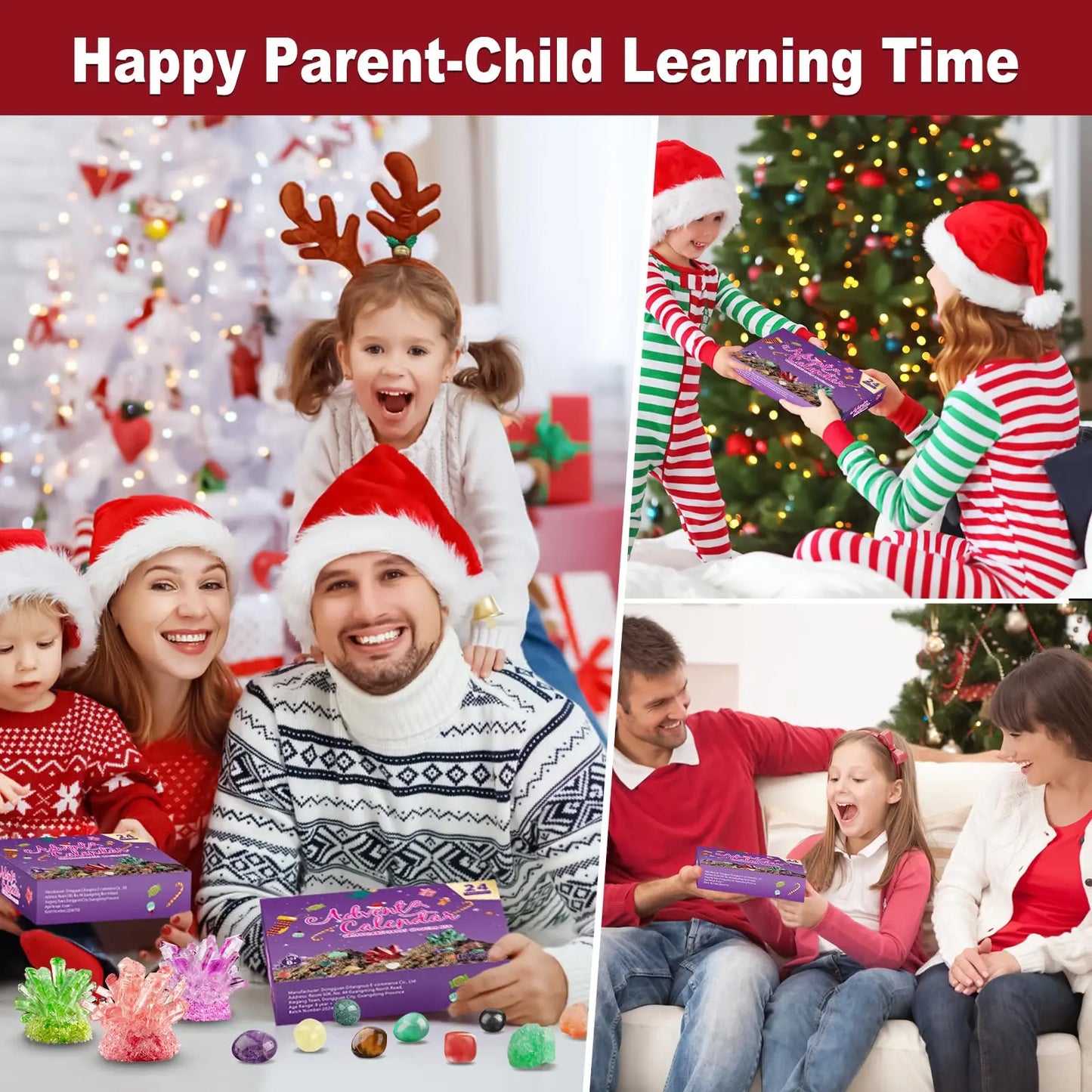 Crystal Growing Kit JV Advent Calendar 2025 24 Days Crystal Gemstones Minerals Rocks & Fossils Advent Calendars Gift for Kids