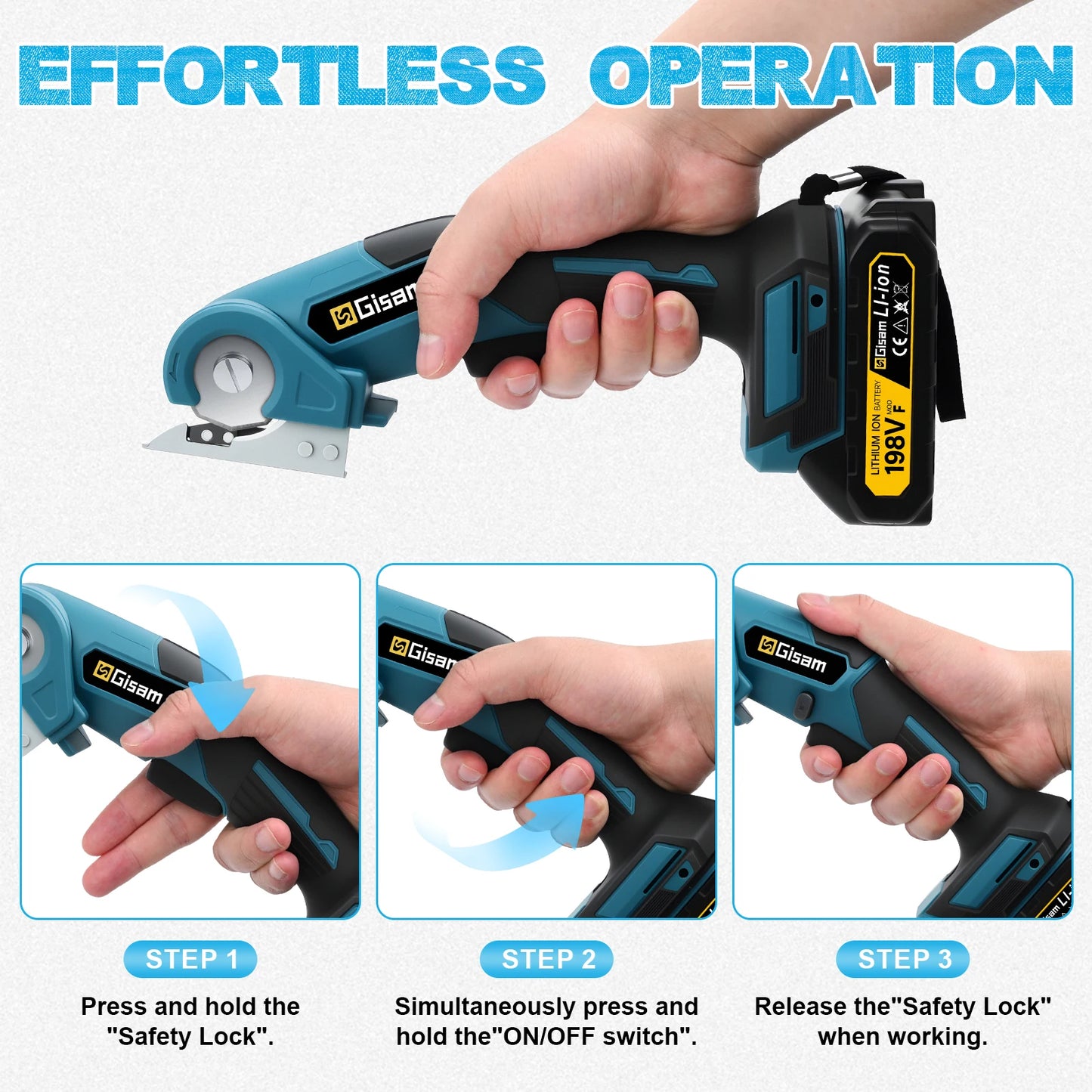 Makita Compatible 18V Gisam Cordless Carpet Scissors Multi Functional Pruner Round Knife Cutting Cloth Scissors Power Tool For makita 18v battery pins