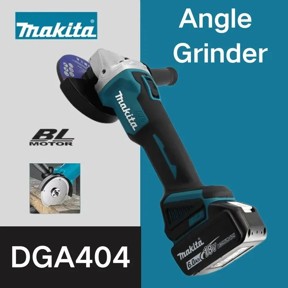 Makita DGA404 100/125mm Angle Grinder 18V Lithium Battery Brushless Polishing Machine 4 Gear Industrial Cutting Power Tools