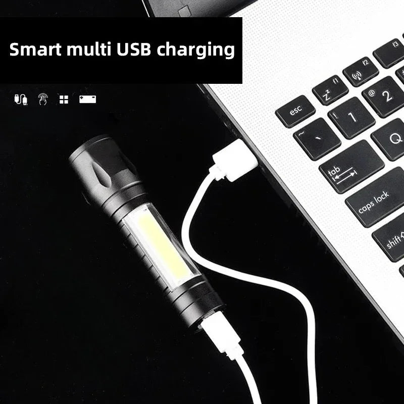 Torch Super Bright P50 JV Flashlight USB Rechargeable LED Long Range Tactical Torch Outdoor Waterproof Emergency Camping Fishing Lantern