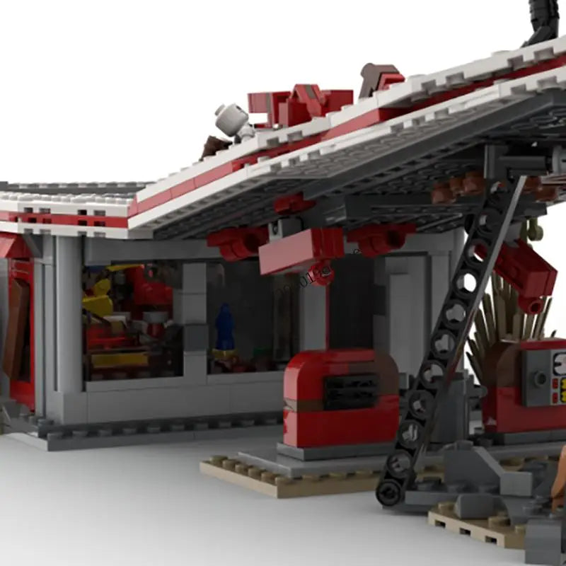 Fallout JV 1285PCS Hot game Movie Falloed MOC Red Rocket Truck Stop based model DIY creative ideas Child Toy Assembly Puzzle Birthday Gift