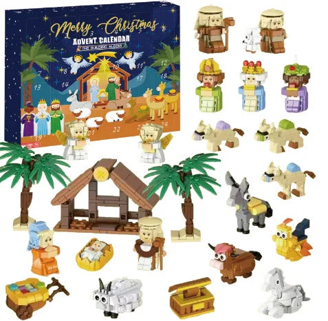 Christmas Advent Calendar JV Box DIY Christmas Tree Train Jesus set Kids 24Days Countdown Calendar New Year Party Christmas Gifts