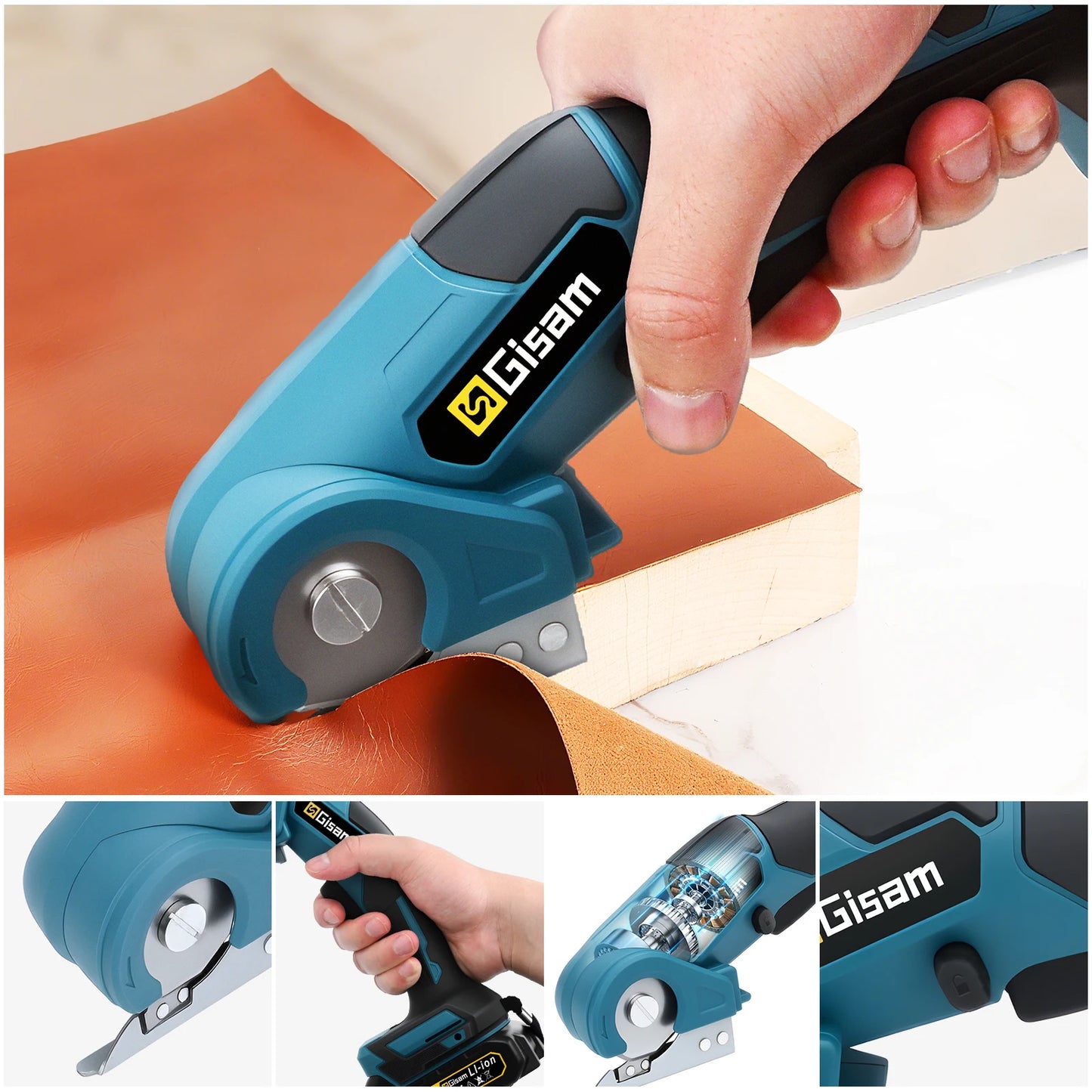 Makita Compatible 18V Gisam Cordless Carpet Scissors Multi Functional Pruner Round Knife Cutting Cloth Scissors Power Tool For makita 18v battery pins