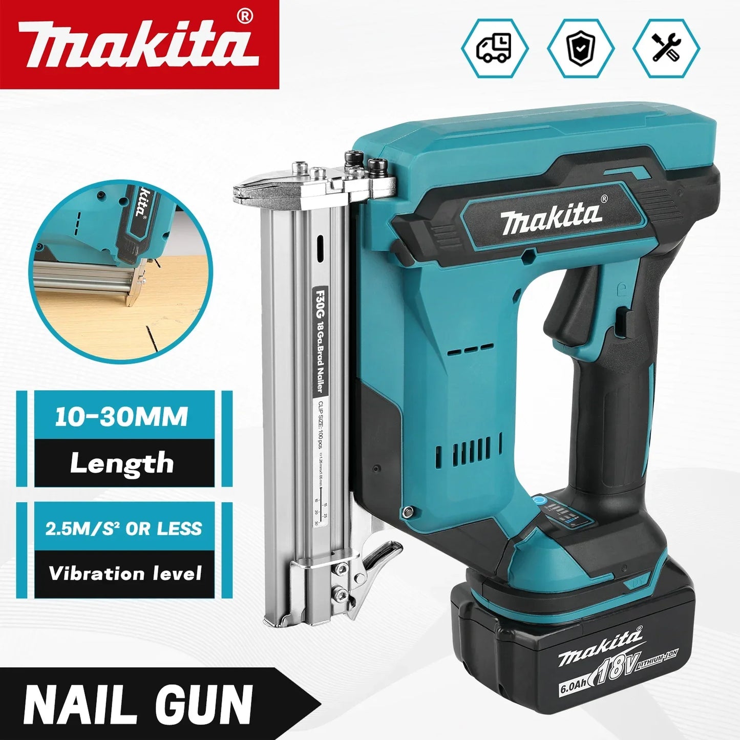 Makita 18V 10-30mm Nail Gun