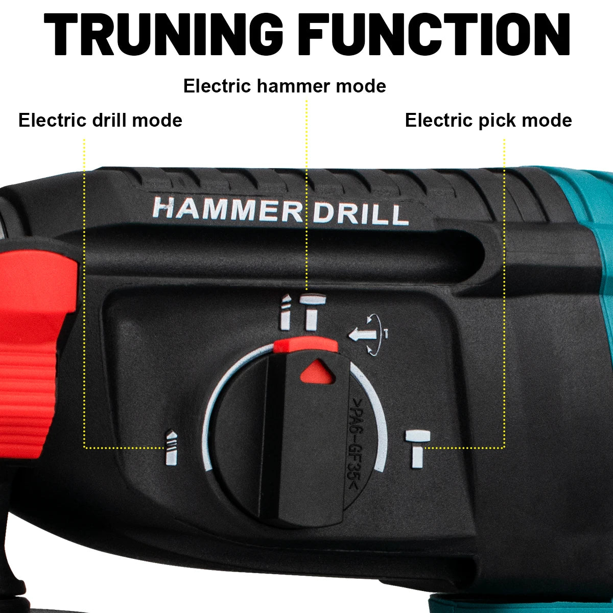 Makita Compatible 18V Gisam 26MM Brushless Electric Hammer Drill Multifunctional Cordless Rotary Hammer Impact Drill Tool For Makita 18V Battery Pin