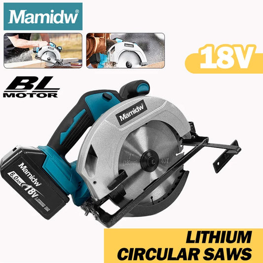 Makita Compatible 18V 7 Inch Brushless Circular Saw 5000RPM Cordless Handheld Adjustable Cutting Depth Woodwork Saw For Makita 18V Battery Pin