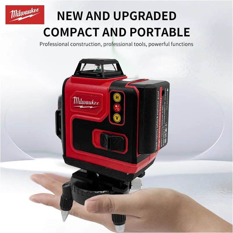 Milwaukee 18V Laser Level Green 16 Lines 4D Self Leveling 360 Horizontal And Vertical Super Powerful Laser level Beam